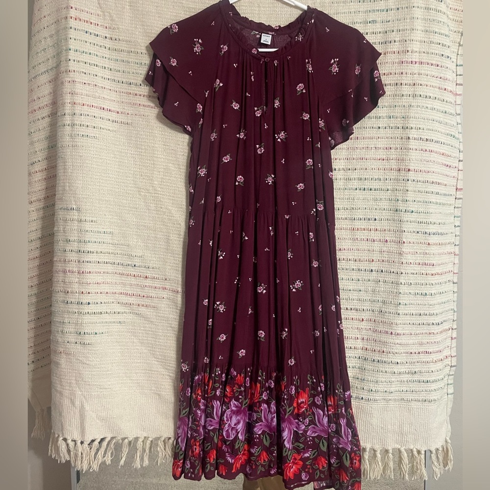 Maroon floral dress